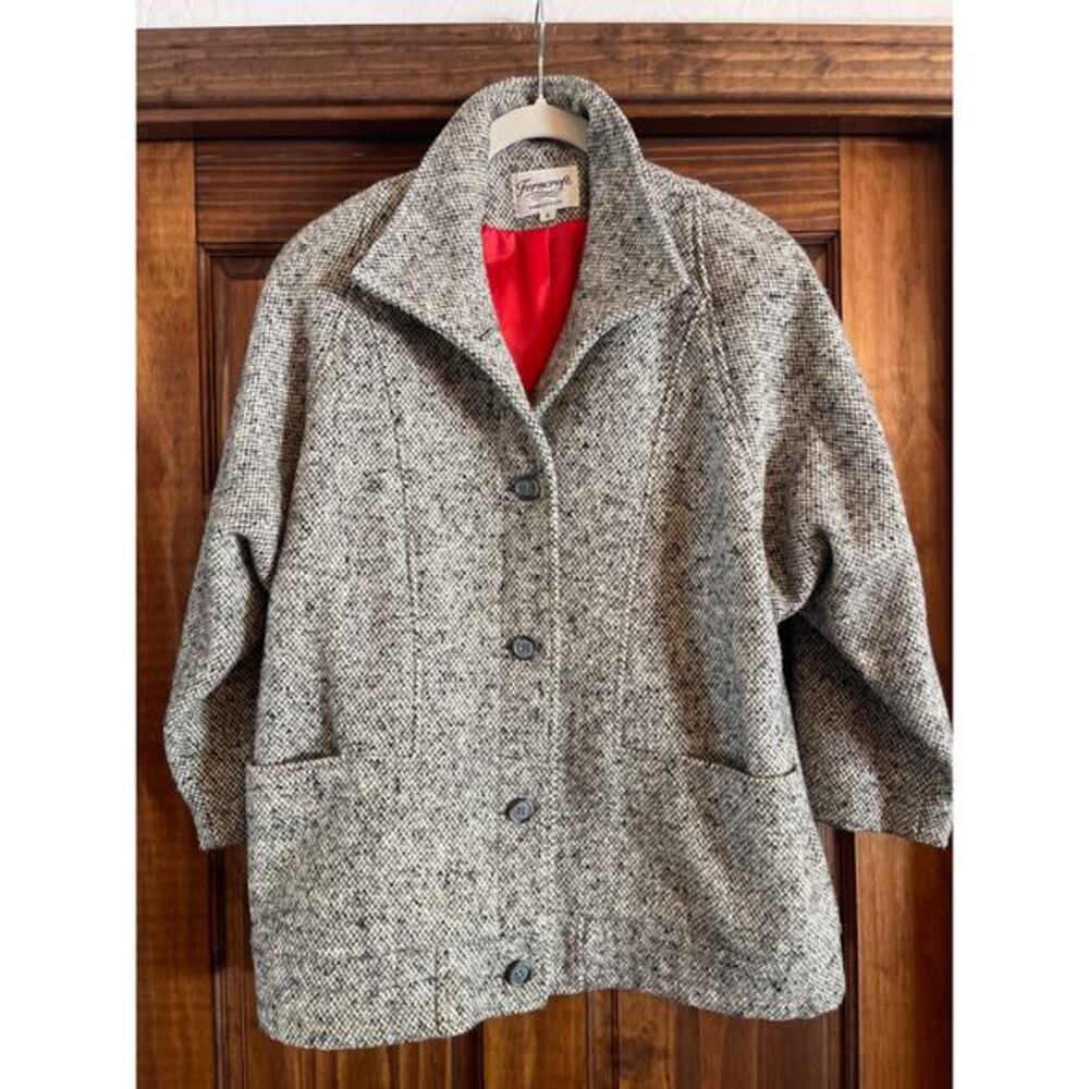 Vintage 80’s Ferncroft Wool tweed pea coat size 4